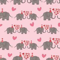 carino cartone animato San Valentino bosco animali Cupido angolo amore cuore rosa rosso senza soluzione di continuità modello tessile sfondo vettore illustrazione