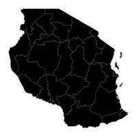 Tanzania carta geografica con amministrativo divisioni. vettore illustrazione.