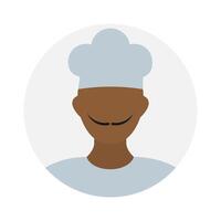 vuoto viso icona avatar con chef cappello. vettore illustrazione.