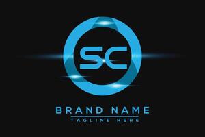 sc blu logo design. vettore logo design per attività commerciale.