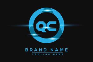 qc blu logo design. vettore logo design per attività commerciale.