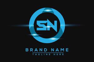 sn blu logo design. vettore logo design per attività commerciale.