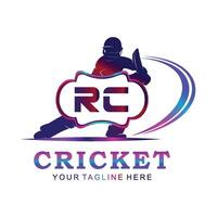 rc cricket logo, vettore illustrazione di cricket sport.