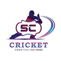 sc cricket logo, vettore illustrazione di cricket sport.