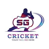 sg cricket logo, vettore illustrazione di cricket sport.