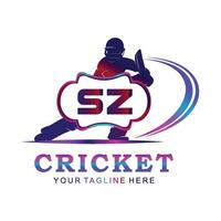 sz cricket logo, vettore illustrazione di cricket sport.