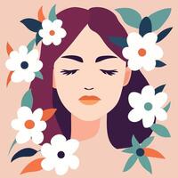 illustrazioni donne con fiori vettore