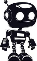 ai generato silhouette carino robot nero colore solo pieno corpo vettore