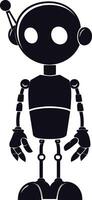 ai generato silhouette carino robot nero colore solo pieno corpo vettore