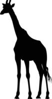 ai generato silhouette giraffa nero colore solo pieno corpo vettore