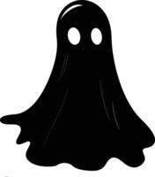 ai generato silhouette carino fantasma nero colore solo pieno corpo corpo vettore