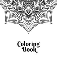 libro da colorare pagina mandala design nero vettore