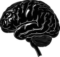 ai generato silhouette per interno organi di cervello nero colore solo vettore