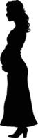 ai generato silhouette per madre giorno momento nero colore solo pieno corpo vettore