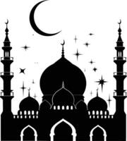 ai generato silhouette benedizione Ramadan vibrazioni Ramadan kareem islamico saluto carta vettore