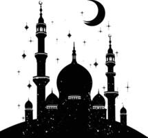 ai generato silhouette benedizione Ramadan vibrazioni Ramadan kareem islamico saluto carta vettore