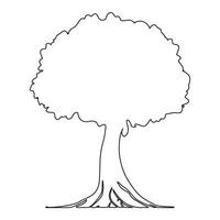 continuo singolo linea disegno di albero vettore schema arte illustrazione minimalista design.
