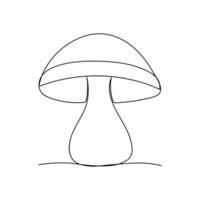 continuo uno linea disegno di fungo vettore arte illustrazione minimalista design