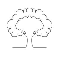 continuo singolo linea disegno di albero vettore schema arte illustrazione minimalista design.