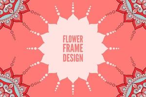 design della cornice floreale con mandala vettore