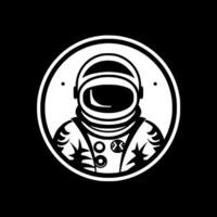 astronauta - nero e bianca isolato icona - vettore illustrazione