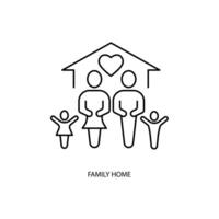 famiglia casa concetto linea icona. semplice elemento illustrazione.famiglia casa concetto schema simbolo design. vettore