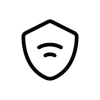 Wi-Fi protezione icona nel di moda schema stile isolato su bianca sfondo. Wi-Fi protezione silhouette simbolo per il tuo sito web disegno, logo, app, ui. vettore illustrazione, eps10.