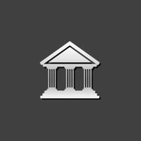 banca edificio icona nel metallico grigio colore stile. attività commerciale bancario i soldi vettore