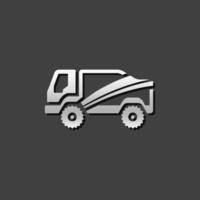 rally camion icona nel metallico grigio colore stile.sport estremo gara vettore