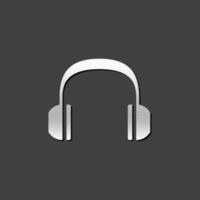cuffia Audio icona nel metallico grigio colore stile. vettore