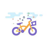 bambini bicicletta icona piatto colore stile vettore illustrazione