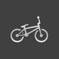 bmx bicicletta icona nel metallico grigio colore stile. sport gara parco vettore