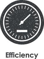 tachimetro, efficienza vettore icona illustrazione con francobollo effetto