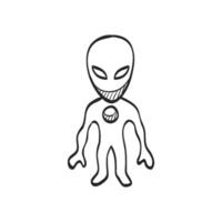 mano disegnato schizzo icona alieno vettore