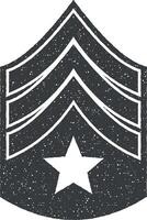 militare spalline vettore icona illustrazione con francobollo effetto