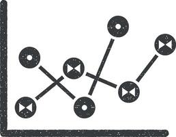 diagramma, dati, grafico vettore icona illustrazione con francobollo effetto