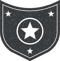 stella nel il scudo vettore icona illustrazione con francobollo effetto