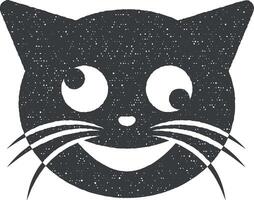 malato gatto vettore icona illustrazione con francobollo effetto