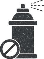 aerosol, proibito vettore icona illustrazione con francobollo effetto