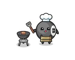 biliardo chef barbecue con grill vettore