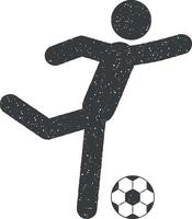 calcio vettore icona illustrazione con francobollo effetto