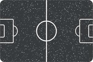 calcio campo vettore icona illustrazione con francobollo effetto