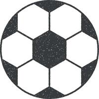 calcio palla vettore icona illustrazione con francobollo effetto