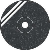 CD disco vettore icona illustrazione con francobollo effetto