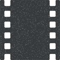 film film isolato semplice vettore icona illustrazione con francobollo effetto