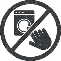 fare non toccare lavaggio macchina icona vettore illustrazione nel francobollo stile