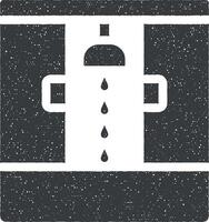 cabina, doccia, vasca da bagno, interno icona vettore illustrazione nel francobollo stile
