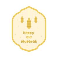 contento eid mubarak saluti distintivo illustrazione vettore