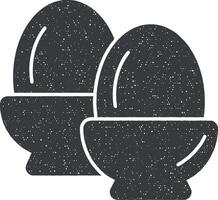 uovo cibo dieta icona vettore illustrazione nel francobollo stile