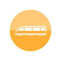 tram icona nel piatto colore cerchio stile. la metropolitana, urbano, pubblico trasporto vettore